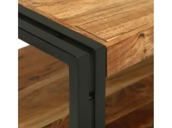 Mesa de Café Marrón 120 x 50 x 38 cm madera maciza de acacia