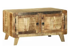 Mesa de Café Marrón Madera maciza de mango rugosa