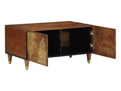 Mesa de Café Marrón miel 80 x 50 x 40 cm madera maciza de mango