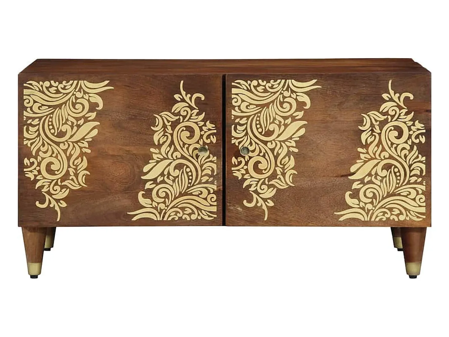 Mesa de Café Marrón miel 80 x 50 x 40 cm madera maciza de mango