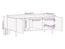 Mesa de Café Marrón miel 100 x 54 x 40 cm