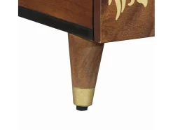 Mesa de Café Marrón miel 80 x 54 x 40 cm madera maciza de mango