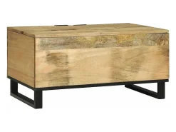 Mesa de Café Marrón y Negro 80 x 50 x 40 cm