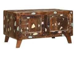 Mesa de Café Multicolor 80 x 54 x 45 cm madera maciza reciclada