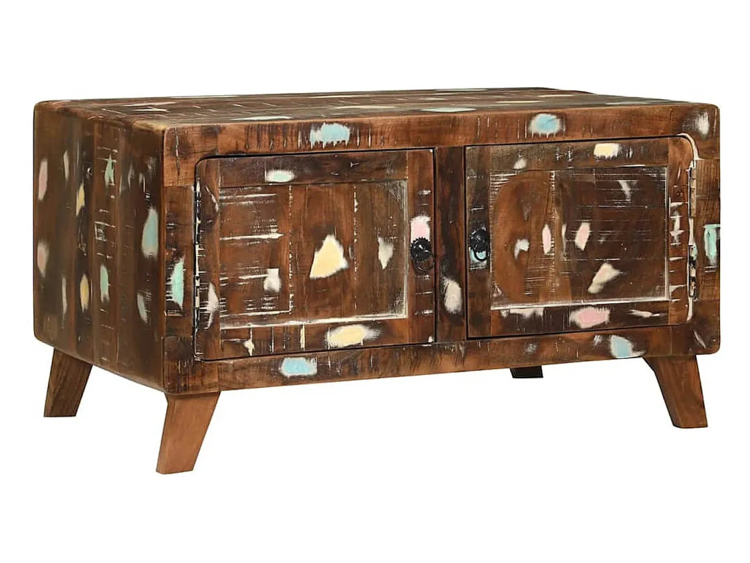 Mesa de Café Multicolor 80 x 54 x 45 cm madera maciza reciclada