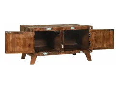 Mesa de Café Multicolor 80 x 54 x 45 cm madera maciza reciclada