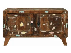 Mesa de Café Multicolor 80 x 54 x 45 cm madera maciza reciclada