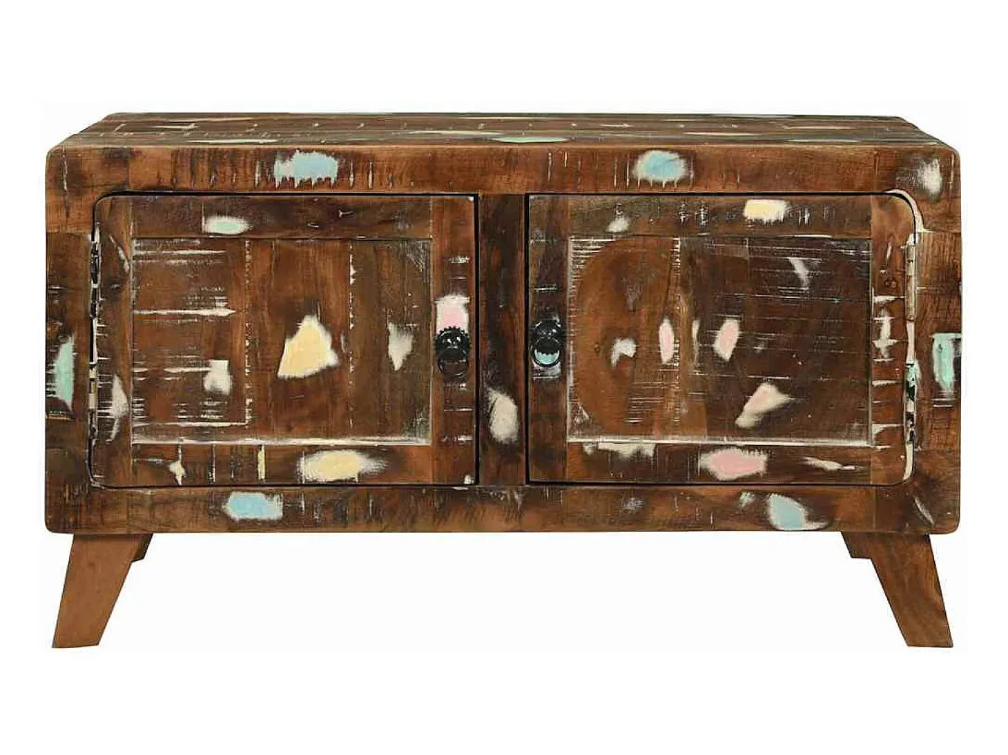 Mesa de Café Multicolor 80 x 54 x 45 cm madera maciza reciclada