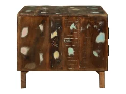 Mesa de Café Multicolor 80 x 54 x 45 cm madera maciza reciclada