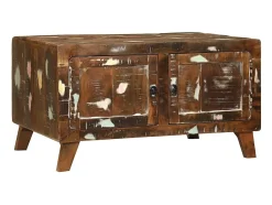 Mesa de Café Multicolor 80 x 54 x 45 cm madera maciza reciclada