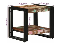 Mesa de Café Multicolor 40 x 40 x 38 cm madera maciza reciclada