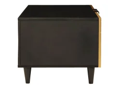 Mesa de Café Negro y dorado 80 x 50 x 40 cm