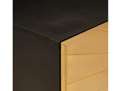 Mesa de Café Negro y dorado 80 x 50 x 40 cm