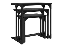 Mesa de Café Nido 3 piezas Roble negro 50.5 x 35 x 53 cm