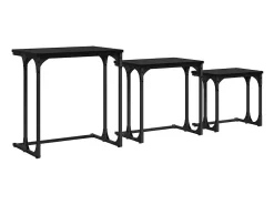 Mesa de Café Nido 3 piezas Roble negro 50.5 x 35 x 53 cm