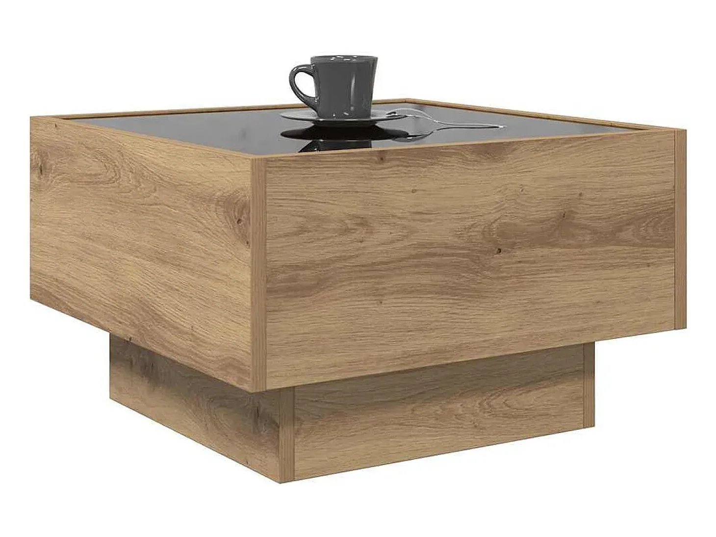 Mesa de Café Roble artisan 50 x 50 x 30 cm Madera contrachapada