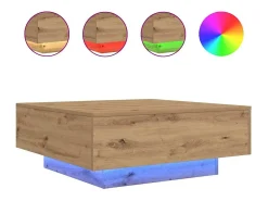 Mesa de Café Roble artisan 80 x 80 x 31 cm Madera contrachapada