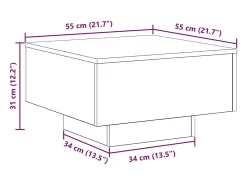 Mesa de Café Roble artisan 55 x 55 x 31 cm Madera contrachapada