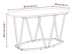 Mesa de Café Roble artisan 80 x 40 x 40.5 cm