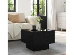 Mesa de Café Roble negro 40 x 40 x 30 cm Madera contrachapada