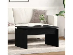 Mesa de Café Roble Negro 68 x 38 x 50 cm Madera contrachapada