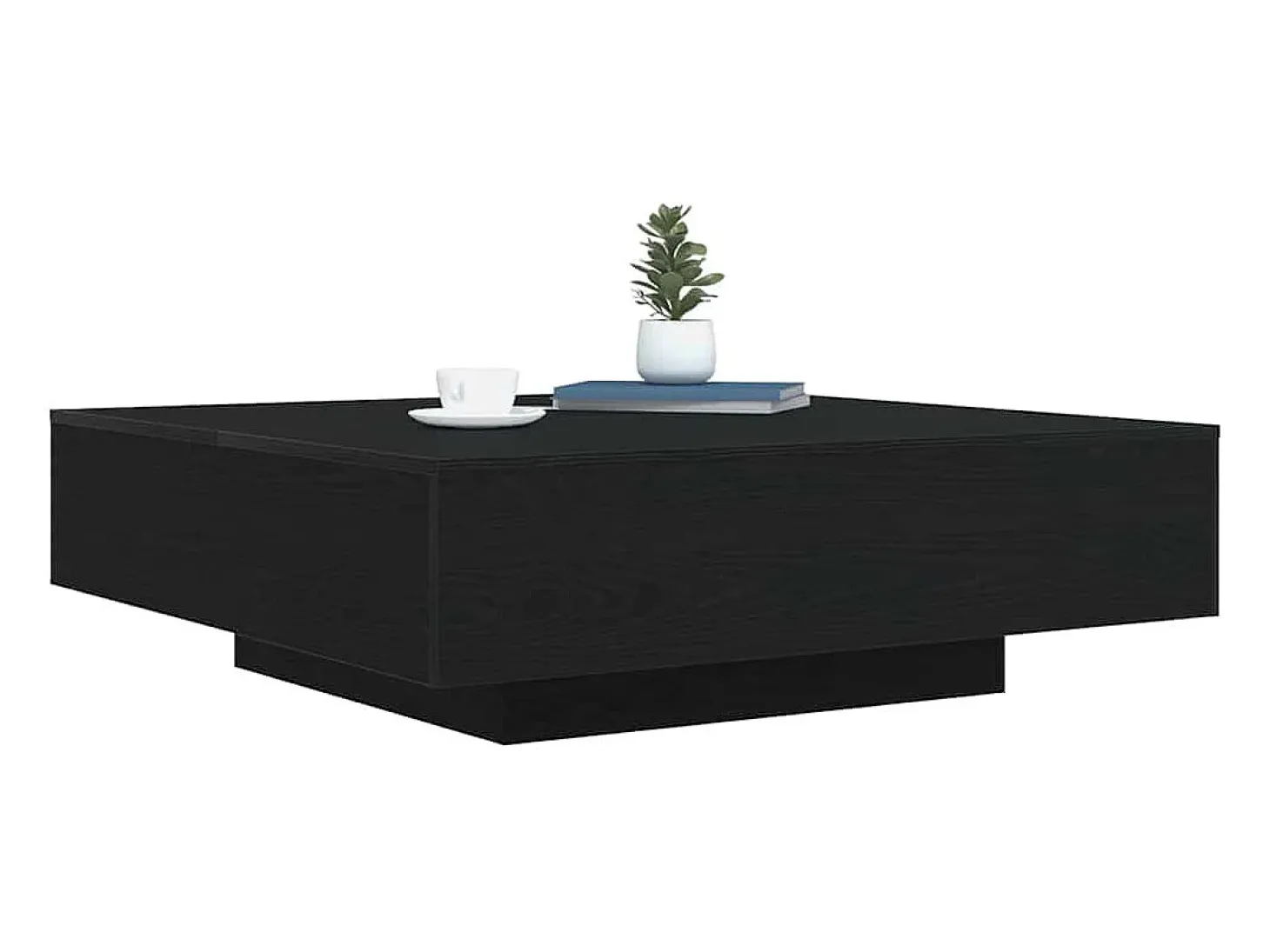 Mesa de Café Roble negro 100 x 100 x 31 cm Madera contrachapada