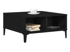 Mesa de Café Roble negro 60 x 60 x 30 cm Madera contrachapada