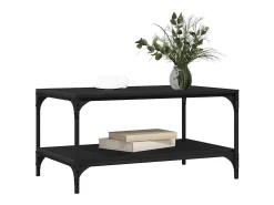 Mesa de Café Roble negro 80 x 50 x 40 cm Madera contrachapada