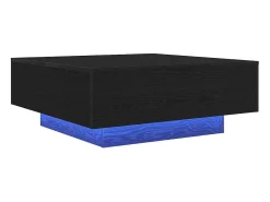 Mesa de Café Roble negro 80 x 80 x 31 cm Madera contrachapada
