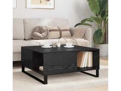 Mesa de Café Roble negro 80 x 80 x 36.5 cm Madera contrachapada