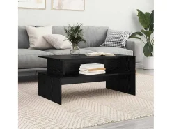 Mesa de Café Roble negro 90 x 55 x 42.5 cm Madera contrachapada