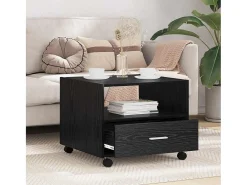 Mesa de Café Roble negro 55 x 55 x 45 cm Madera contrachapada