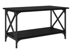 Mesa de Café Roble negro 80 x 45 x 45.5 cm Madera contrachapada