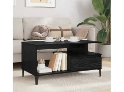Mesa de Café Roble negro 90 x 49 x 45 cm Madera contrachapada