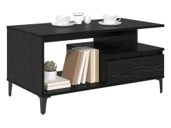 Mesa de Café Roble negro 90 x 49 x 45 cm Madera contrachapada