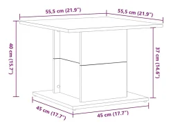 Mesa de Café Roble negro 55.5 x 55.5 x 40 cm