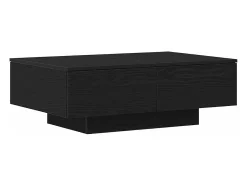 Mesa de Café Roble negro 90 x 60 x 31 cm Madera contrachapada