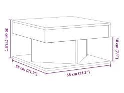 Mesa de Café Roble Negro 57 x 57 x 30 cm Madera contrachapada