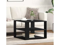 Mesa de Café Roble negro 59.5 x 59.5 x 40 cm