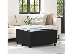 Mesa de Café Roble negro 75 x 75 x 38 cm Madera contrachapada