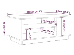 Mesa de Café Roble negro 102 x 55 x 43 cm Madera contrachapada