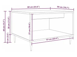 Mesa de Café Roble negro 60 x 50 x 40 cm Madera contrachapada