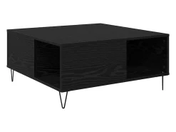 Mesa de Café Roble negro 80 x 80 x 36.5 cm Madera contrachapada