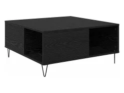 Mesa de Café Roble negro 80 x 80 x 36.5 cm Madera contrachapada