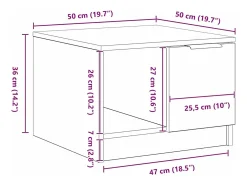 Mesa de Café Roble negro 50 x 50 x 36 cm Madera contrachapada