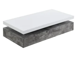 Mesa de centro- 2 cajones - MDF - Color: cemento y blanco lacado. FELIX