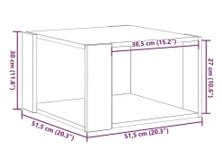 Mesa de centro | Mesa de café | Mesa auxiliar Roble artisan 51.5x51.5x30 cm SHL4020