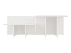Mesa de centro 2 piezas madera contrachapada blanco 111,5x50x33cm