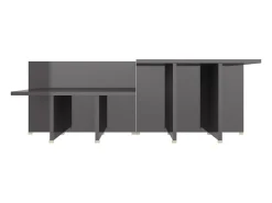 Mesa de centro 2 piezas madera contrachapada gris 111,5x50x33cm