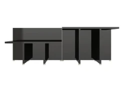 Mesa de centro 2 piezas madera contrachapada negro 111,5x50x33cm